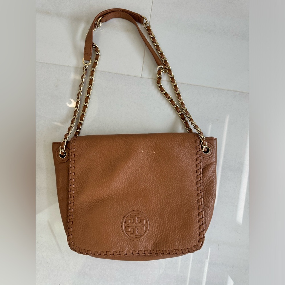 Tory Burch leather fold over cross body